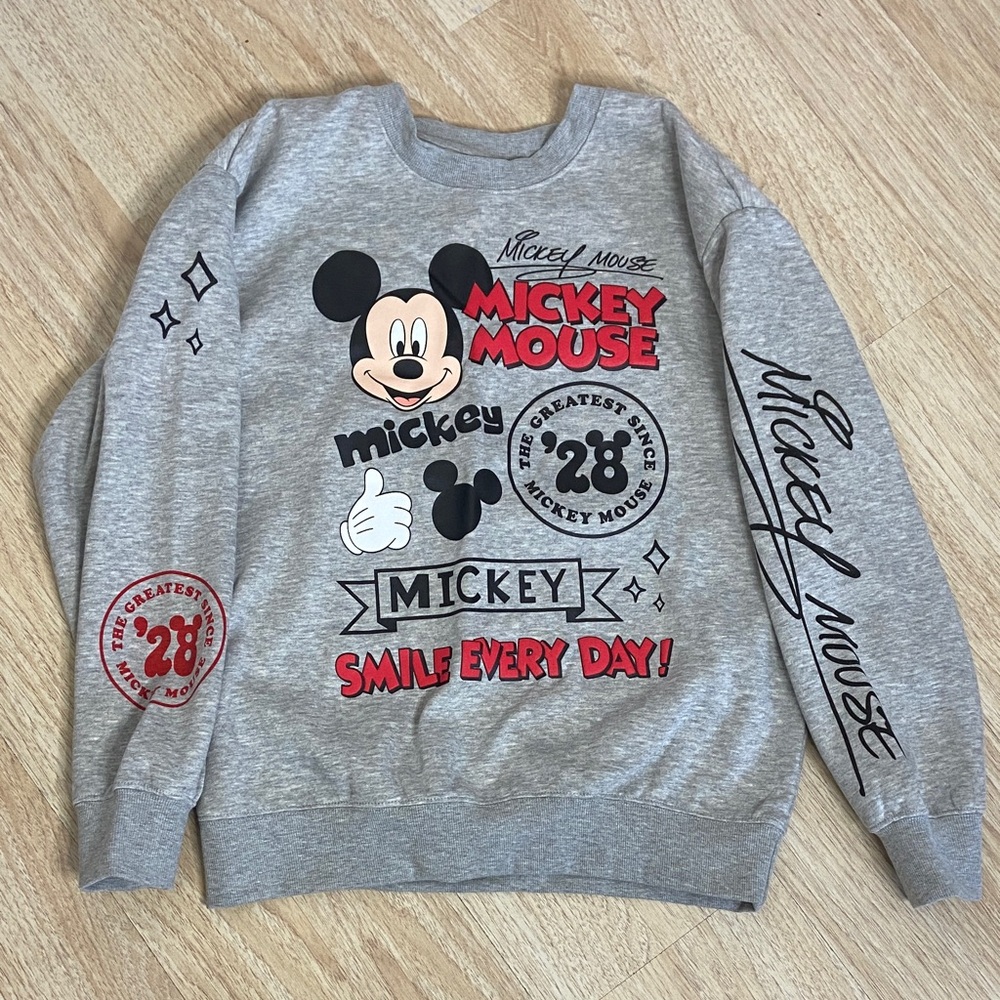 Disney Mickey Mouse Gray Crewneck Sweater